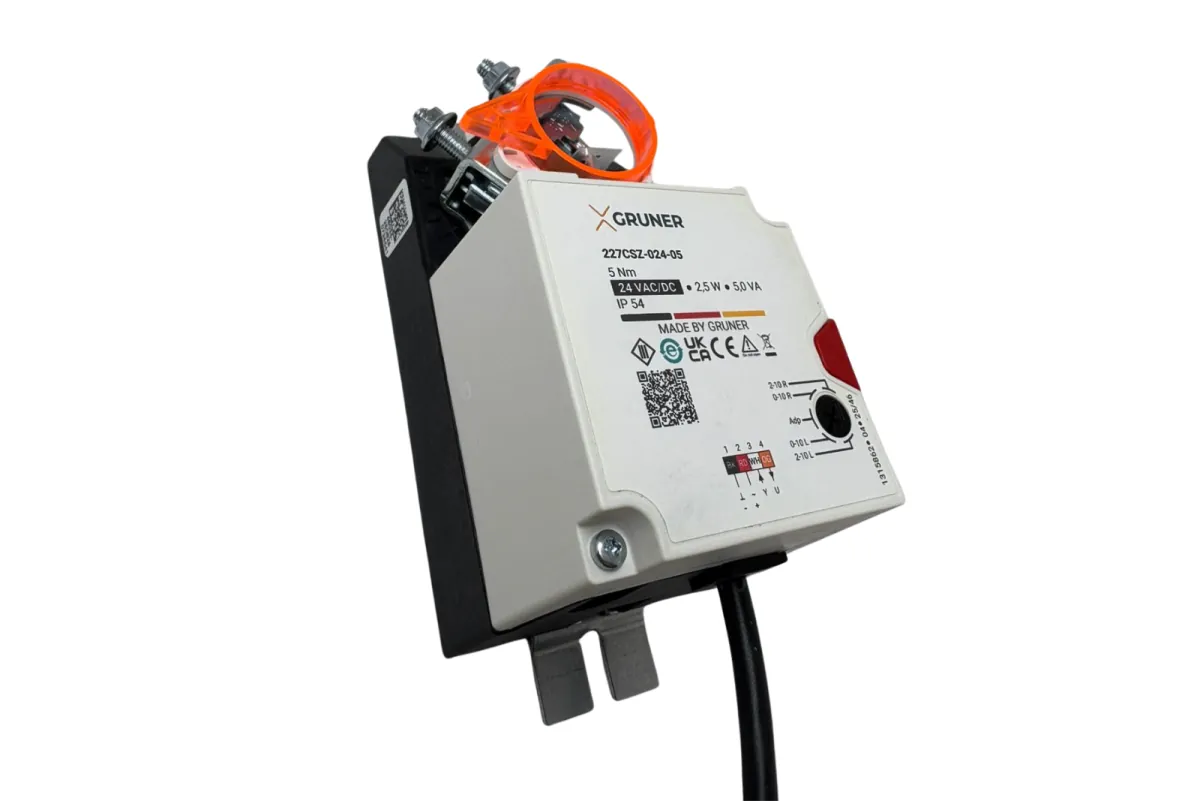 227CSZ: Atuador Rotativo GRUNER para Dampers em HVAC