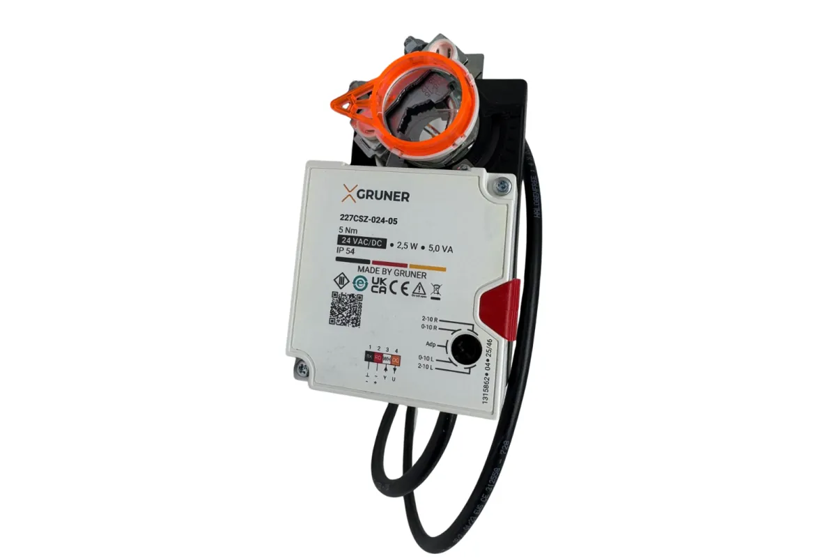 227CSZ: Atuador Rotativo GRUNER para Dampers em HVAC